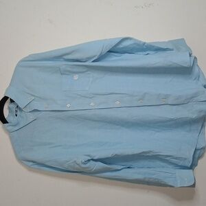 CHAPS Size XL Mens‎ Solid Light Blue Shirt Long Sleeves 100% Cotton